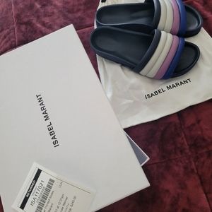 Isabel Marant Hallea Slides Blue, white and pink 💗